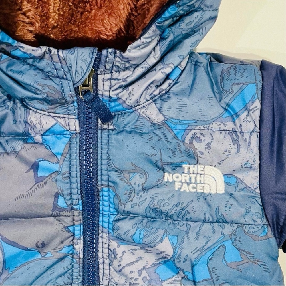 The North Face Hooded Jacket Boys 6-12M Reversible Mount Chimborazo Bear Camo - Picture 2 of 7